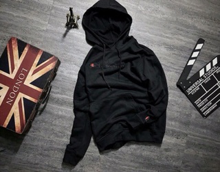 ÁO CHAMPION HOODIE BASIC GRAY / BLACK