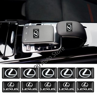 10 Chiếc Xe Tay Nút Epoxy Miếng Dán Tự Động Vô Lăng Biểu Tượng Huy Hiệu Decal Cho Xe Lexus NX300h NX200T NX300 NX200 Nx RX300 RX330 RX350