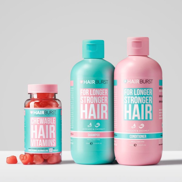 Combo set gội xả + kẹo dẻo Chewable HAIRBURST kích thích mọc tóc, chắc khỏe