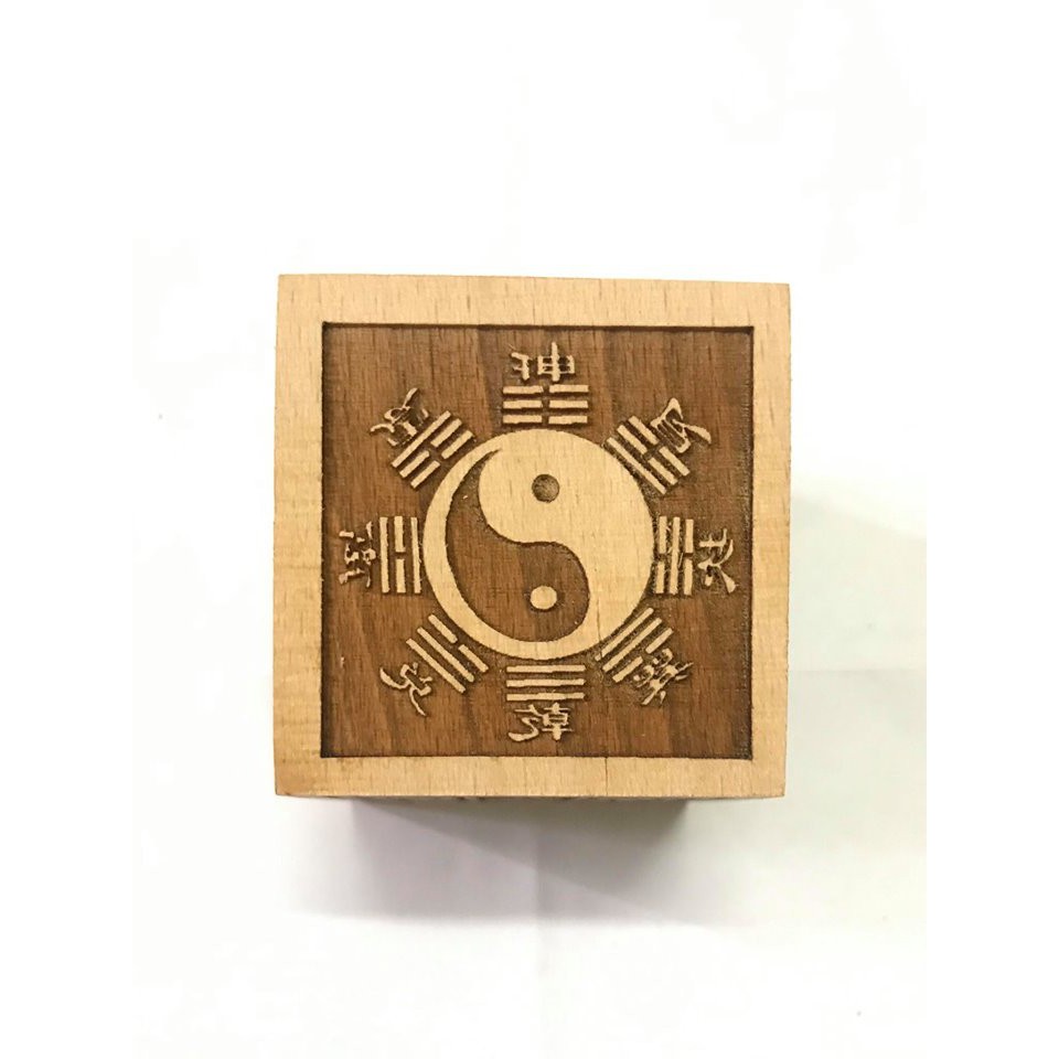 Ấn gỗ đào Lục ấn Thái thượng lão quân ấn tặng kèm đế cắm