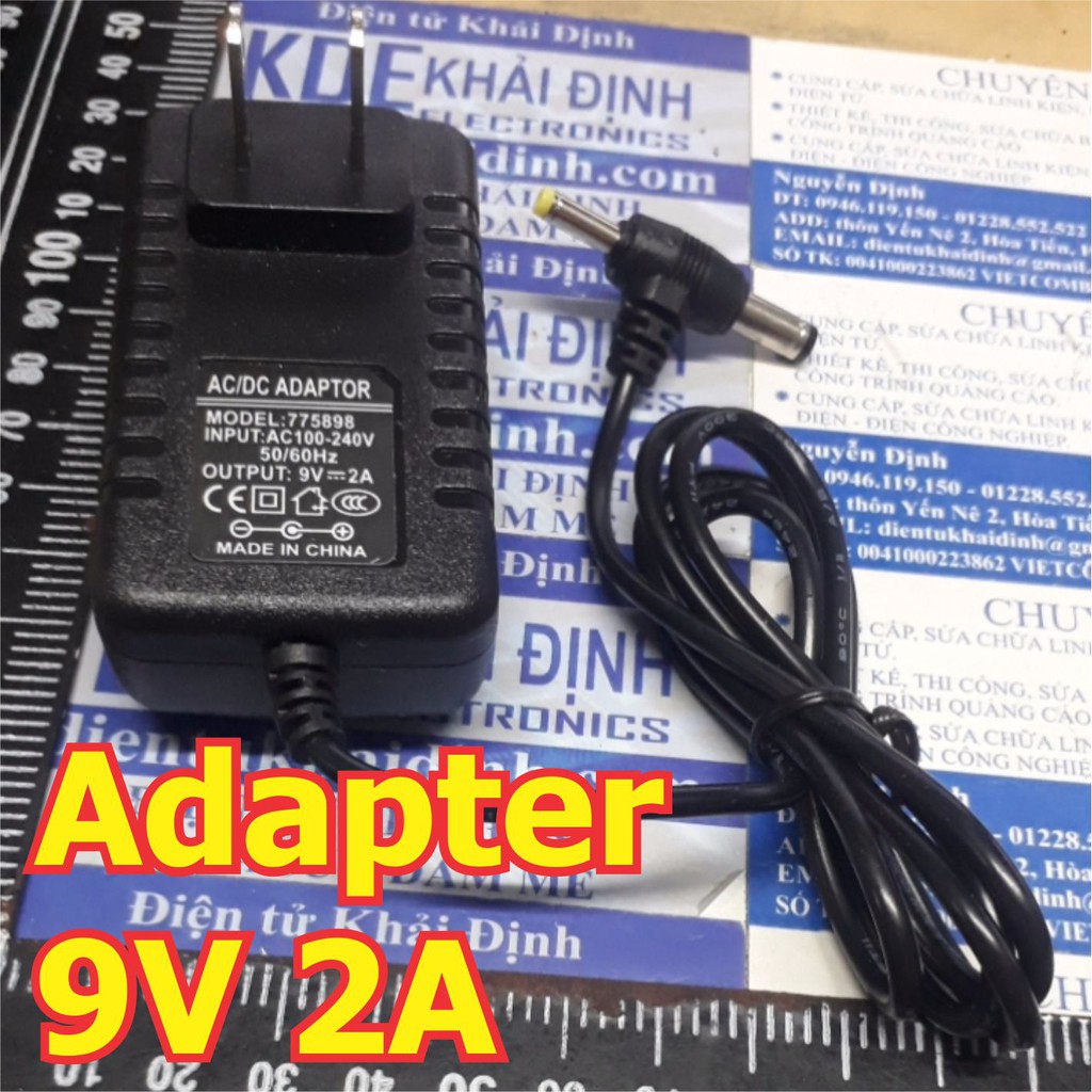 nguồn adapter 9V 2A 5V 2000mA, cổng 5.5*2.1mm kde5387