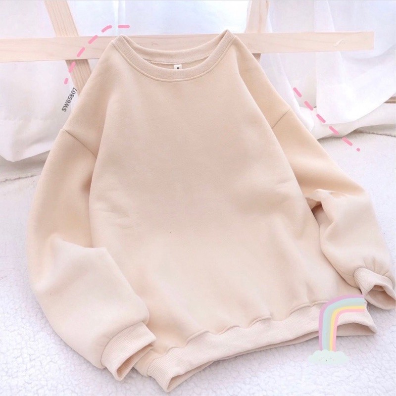 Áo nỉ sweater dài tay trơn basic unisex HOMIES