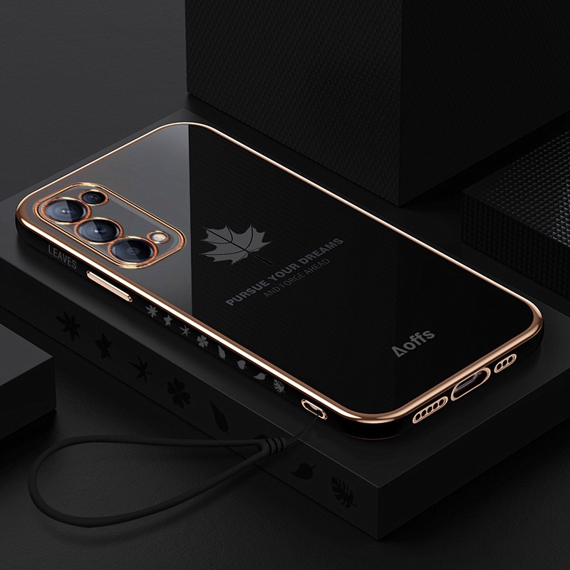 ốp lưng điện thoại mạ sang trọng tương thích cho OPPO Reno 5 5F / Reno 5 Pro / Reno 6 5G / Reno 6Z Với bảo vệ ống kính máy ảnh silicone chống sốc Vỏ mềm case
