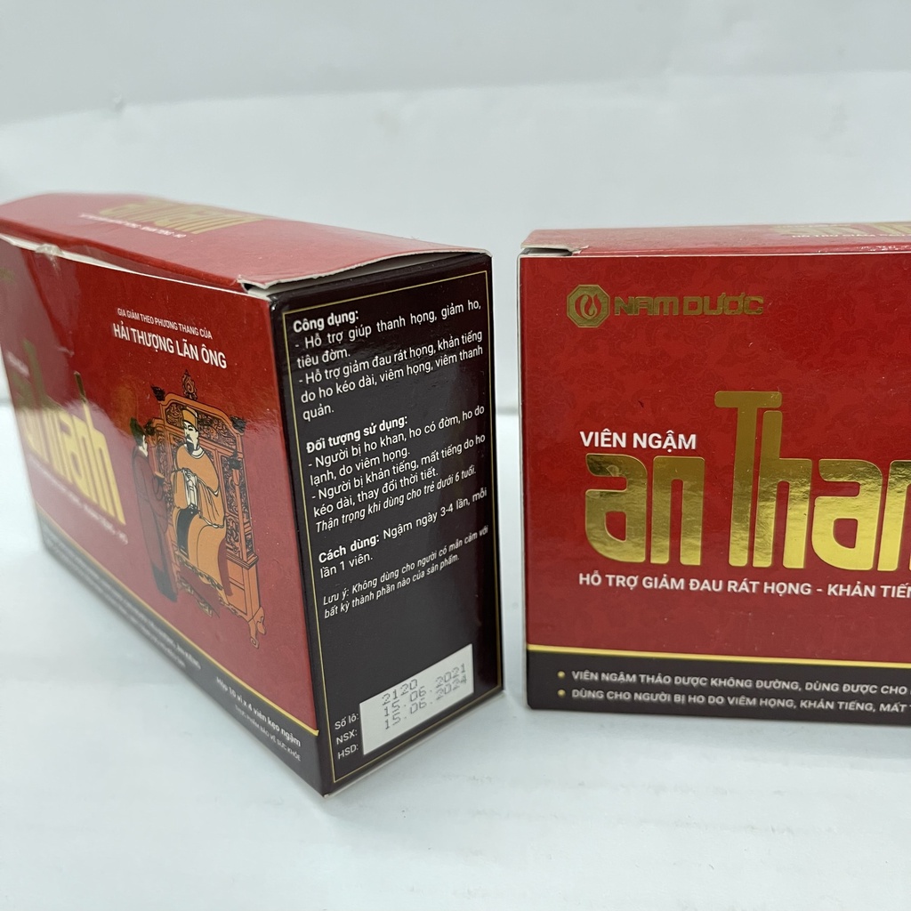 Viên ngậm AN THANH, giúp giảm ho, tiêu đờm, giảm đau rát họng,  viêm họng, viêm thanh quản, khàn tiếng do ho kéo dài