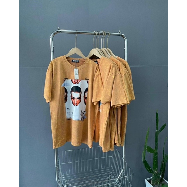 ÁO THUN TAY LỠ WASH VÀNG FULL TEM MÁC FORM UNISEX NAM NỮ (kèm ảnh thật)