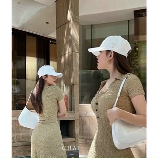 Váy xốp cổ U dáng dài