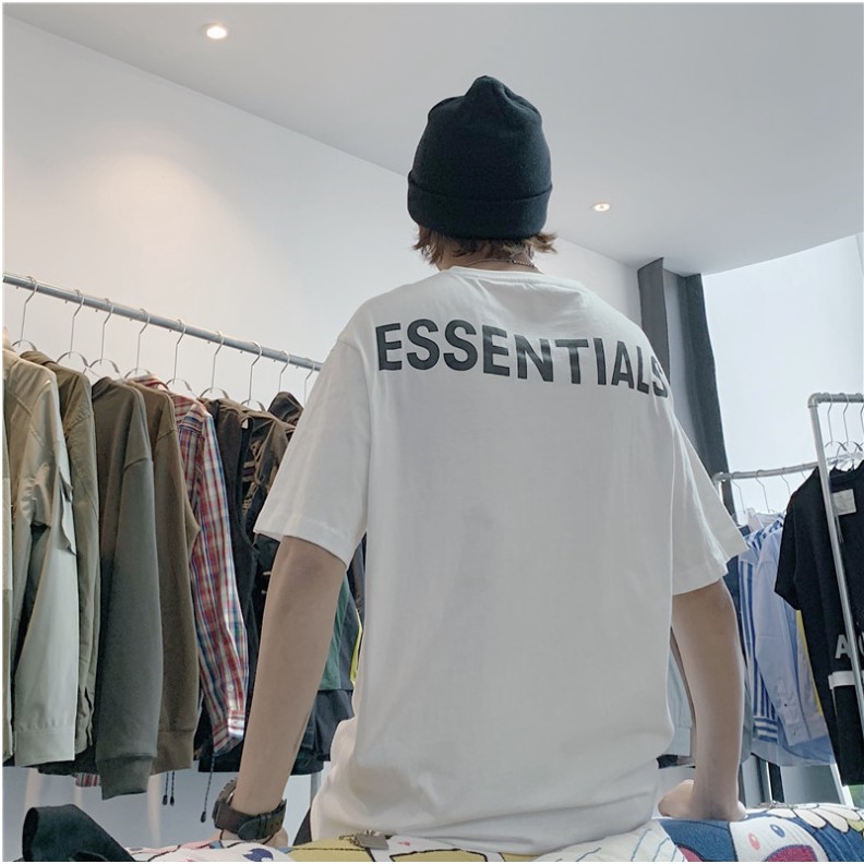 Áo thun phản quang form rộng EST FOG tay lỡ hai màu trắng đen basic tee phông oversize local brand essentials