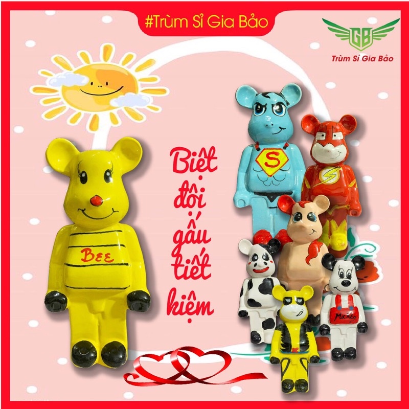 Heo đất tiết kiệm cho bé , lợn đất sứ đẹp hàng BÁT TRÀNG , gấu BEARBRICK đựng tiền hoạt hình ngộ nghĩnh độc lạ tết 2022