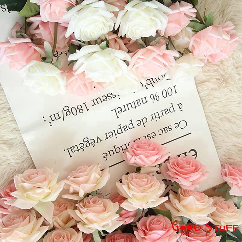 1pcs Bó hoa hồng giả nhiều màu tùy chọn trang trí không gian đẹp mắt