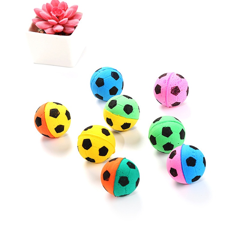 Set 10 Quả Bóng Đồ Chơi Mini 4cm Bằng Latex Mềm Cho Mèo