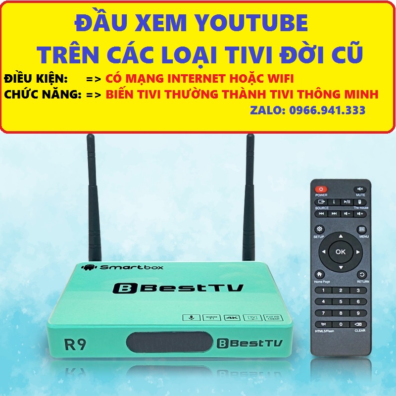 Box tivi android kết nối wifi xem youtube, hát karaoke trên tivi thường, tv, 4k giao diện tiếng việt