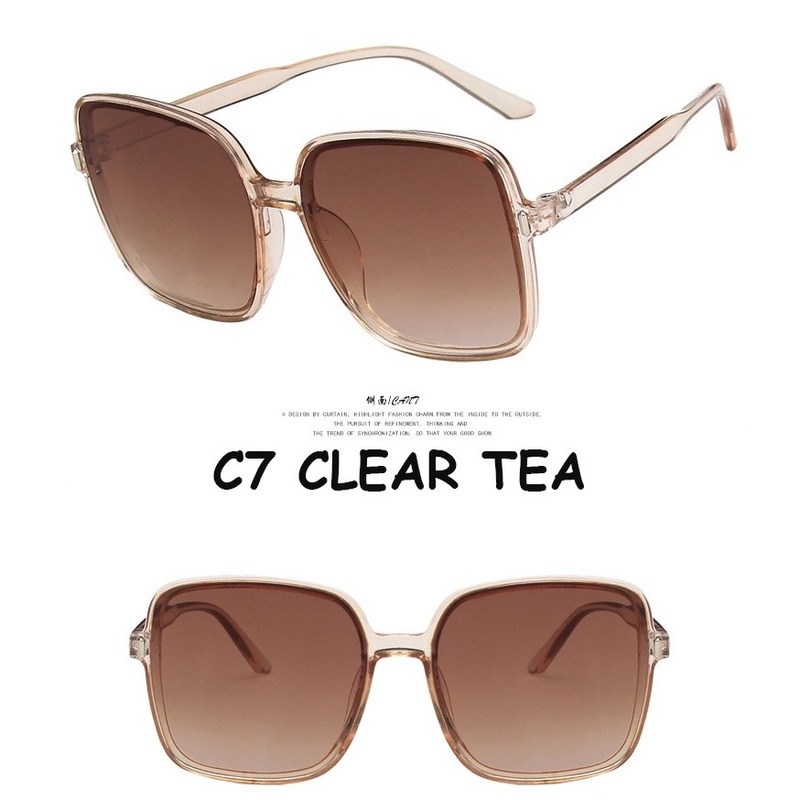 Kính Mát Gọng Vuông Màu Gradient Chống Tia UV Phong Cách Cổ Điển Thời Trang Cho Nữ