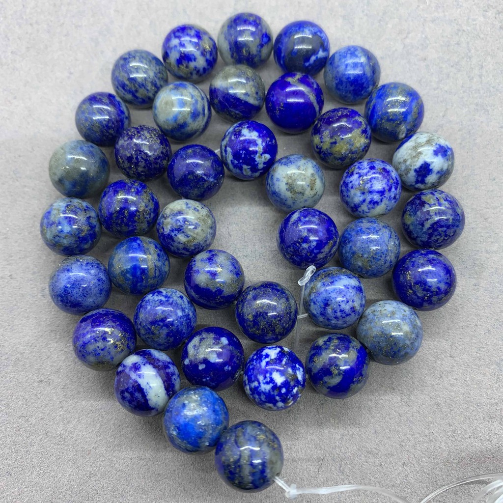 Phụ kiện chuỗi hạt đá lapis lazuli tròn tự nhiên 4-18mm dành cho làm trang sức DIY