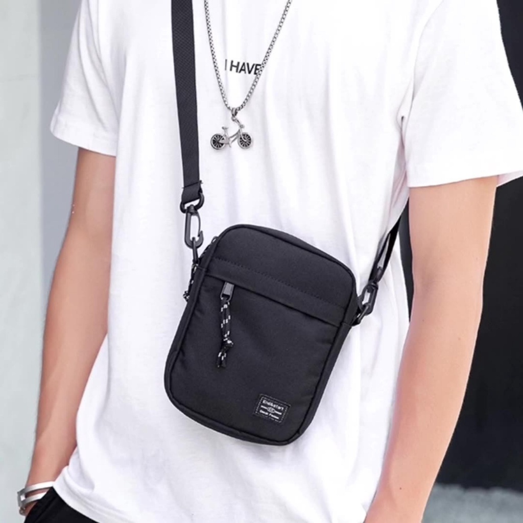 Túi Đeo Chéo Nam Nữ Unisex Messenger Mini Phong Cách Hàn Quốc Thời Trang Đeo Vai K12 Freeship - The Black Box