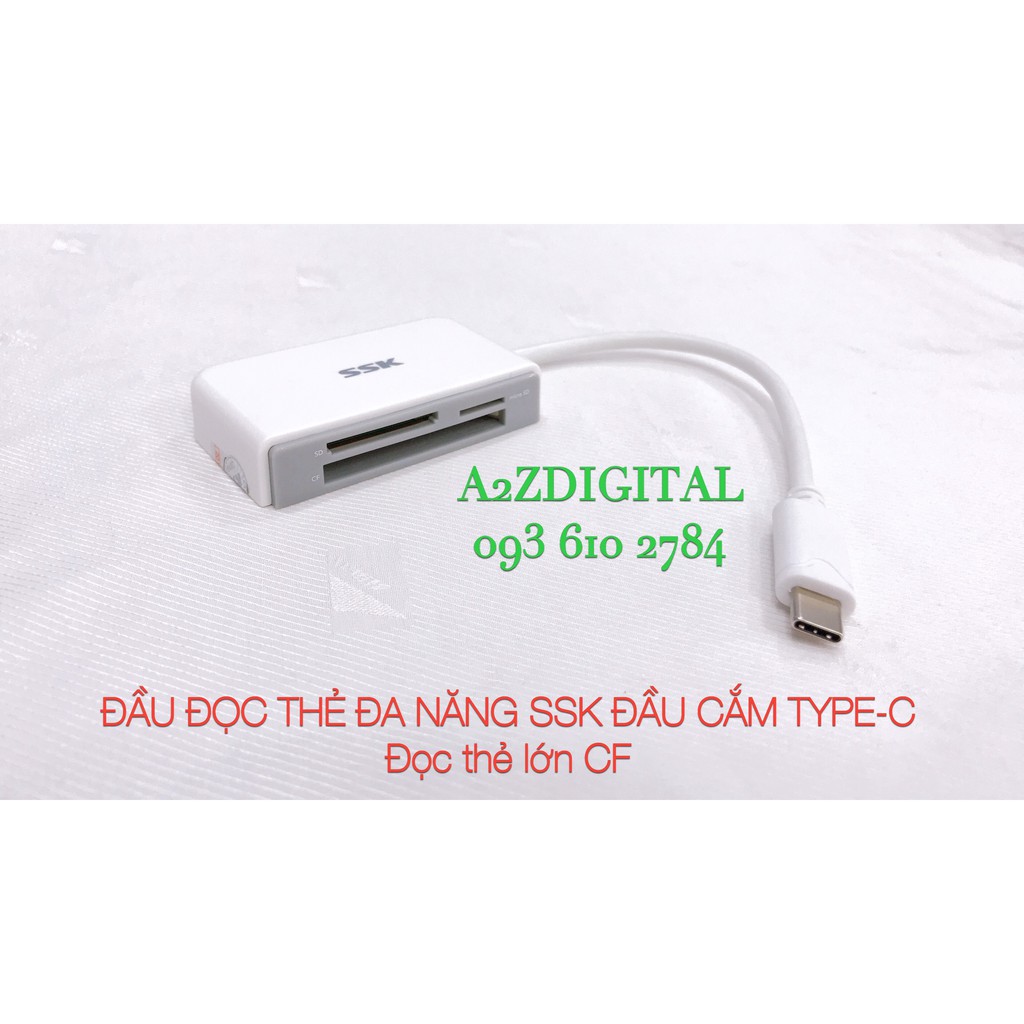 ĐẦU ĐỌC THẺ JACK CẮM TYPE C ĐA NĂNG SSK ĐỌC ĐƯỢC NHIỀU THẺ - ĐỌC THẺ LỚN CF