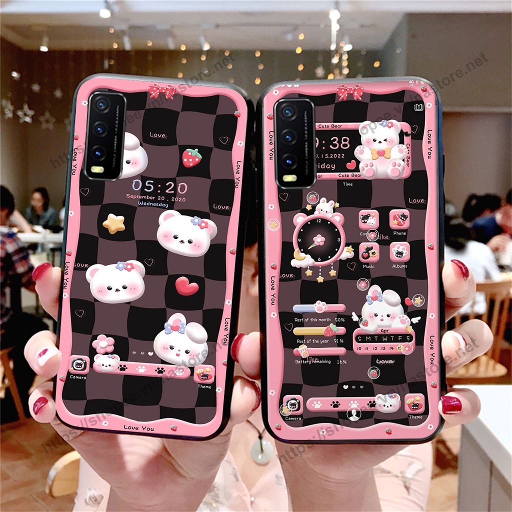 Ốp lưng Vivo Y12S / Y20 / Y20S / V20 / Y51 2020 gấu, đồng hồ dễ thương cute giá rẻ