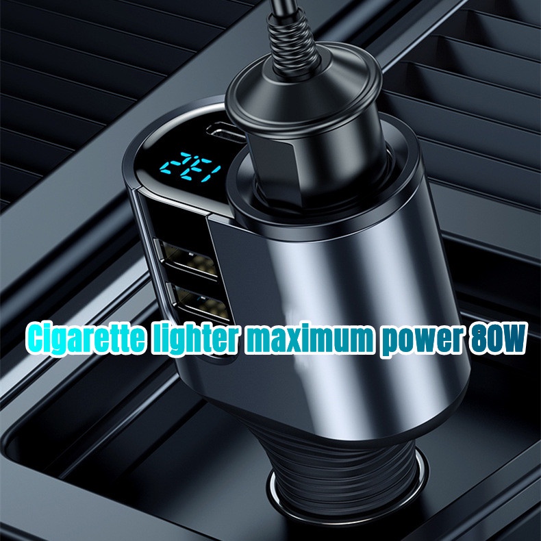 Tẩu Sạc Nhanh 110W TYPE-C PD QC3.0 Kiêm Vôn Kế Cho iPhone 12 / 13 Xiaomi Huawei Samsung