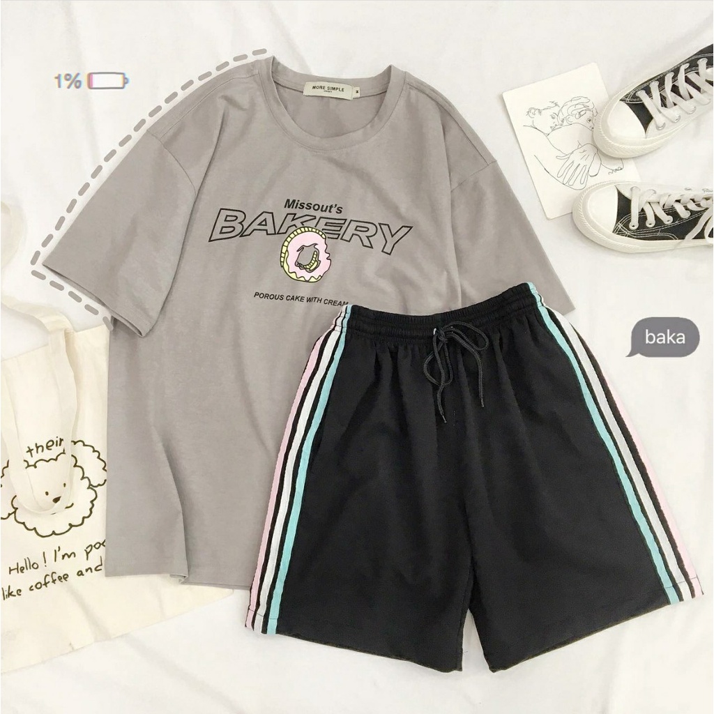 Áo Thun Tay Lỡ BAKERY MISSOUT Form Rộng Ulzzang Unisex