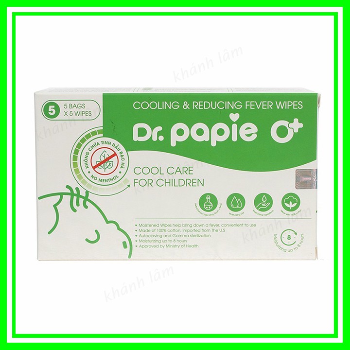 Khăn Lau Hạ Sốt Dr Papie 25 Tờ