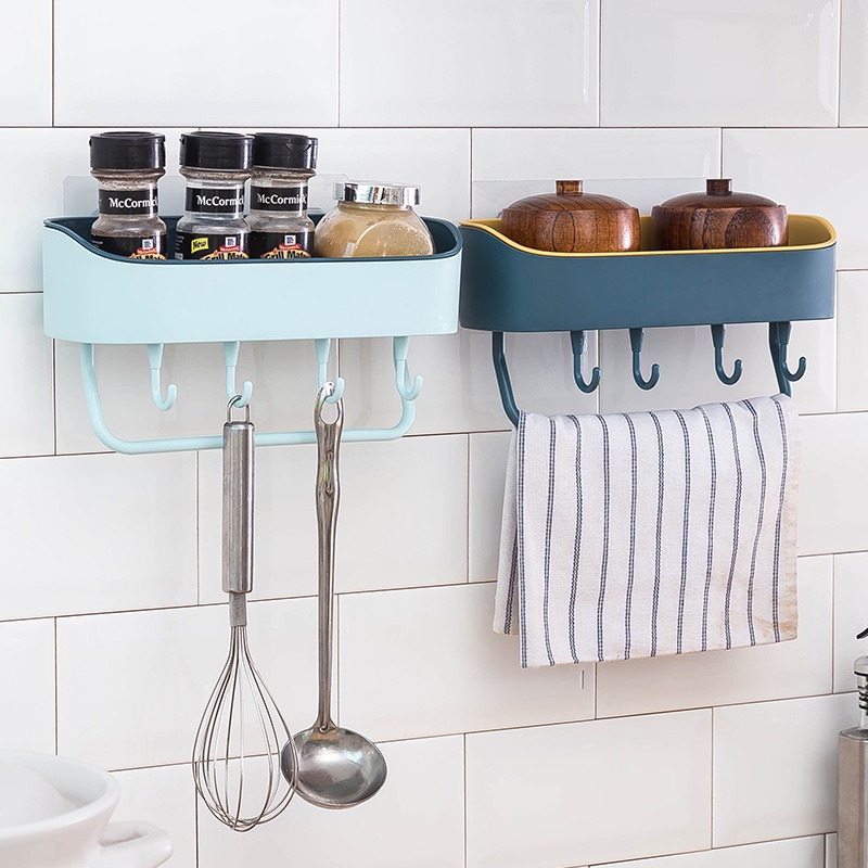 Kệ Nhà Tắm Dán Tường Thông Minh nhựa 2 lớp chắc chắn - Kệ để đồ nhà tắm, bếp