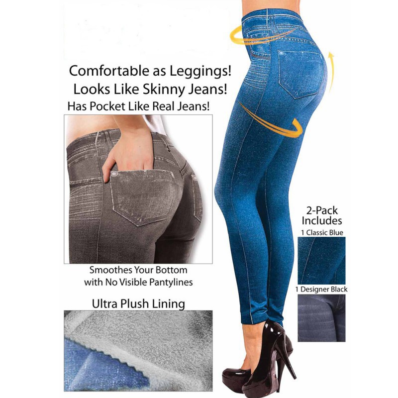 Quần legging dài kiểu dáng giả jean độc đáo thời trang