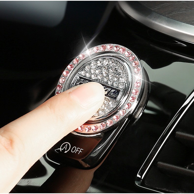 Vòng trang trí đính đá nút Start Stop đủ logo hãng xe diamond ring nhiều màu
