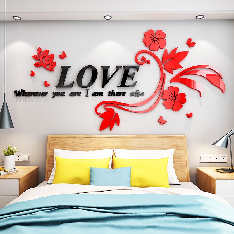 Tranh Mica trang trí Hình chữ Love Trang trí phòng khách, phòng ngủ, phòng tân hôn Nhiều Size - EPeBen