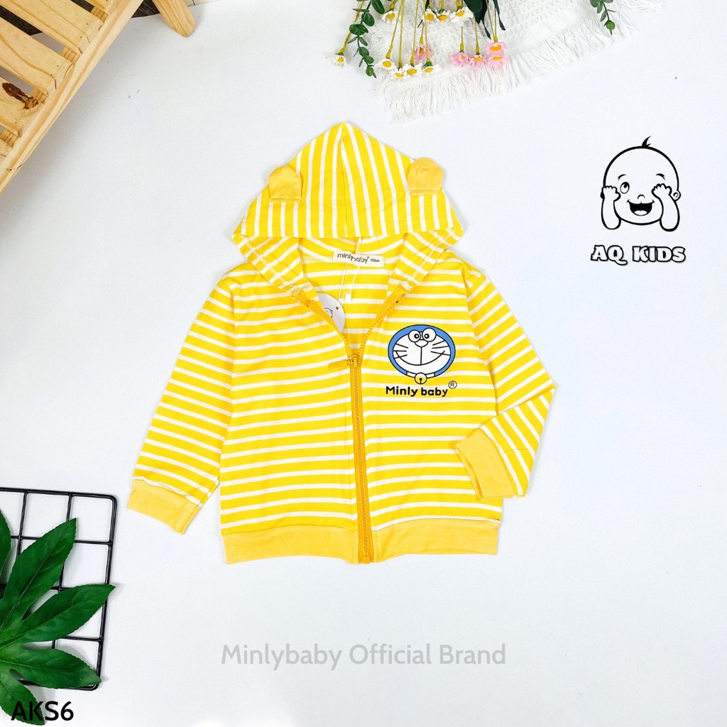 [Bé 7- 27kg] Áo Khoác Thun Lạnh Cho Bé Vải Sọc Visco , Hàng Chính Hãng Minlybaby Uni baby - AKS6