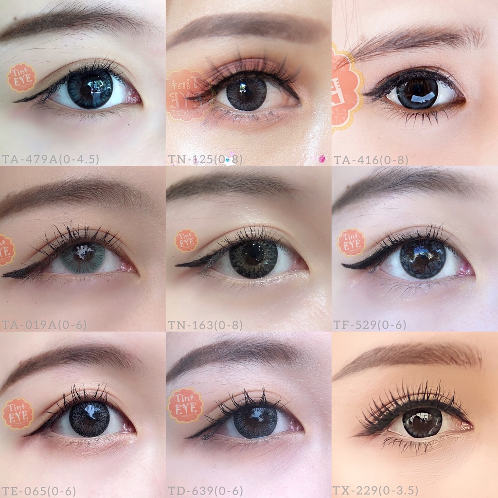 Bảng màu kính áp tròng Hàn Quốc Tinteye Lens từ 0 - 10 độ