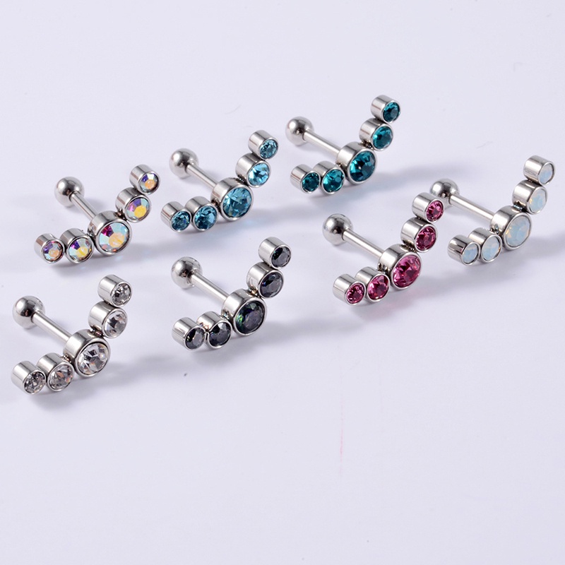 Hoa Tai Thép Không Gỉ Đính Đá Nhân Tạo Phong Cách Thời Trang Mới Cho Nữ