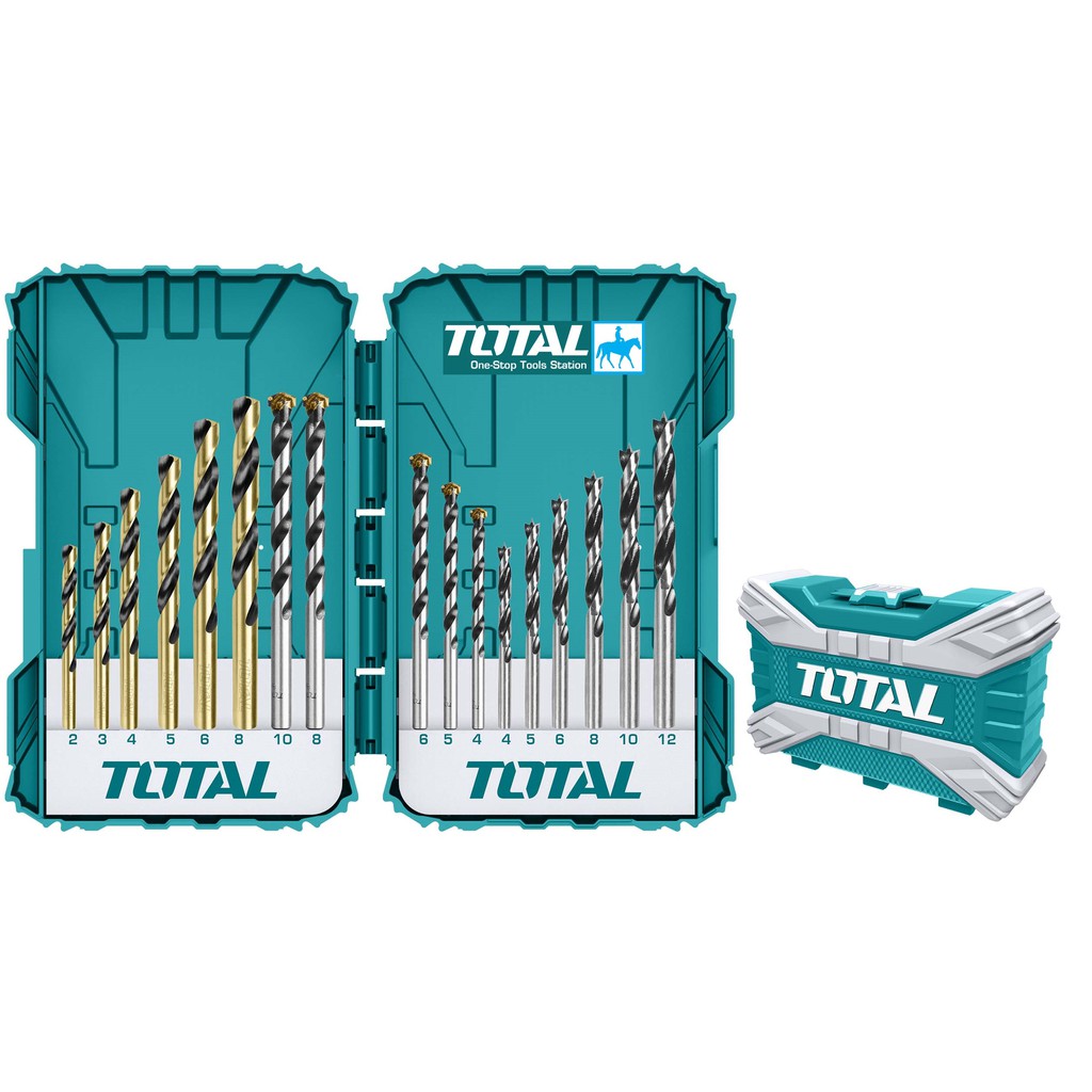 Bộ Hộp 16 Mũi Khoan Kim Loại Bê Tông Tường Gỗ TOTAL TACSDL11601