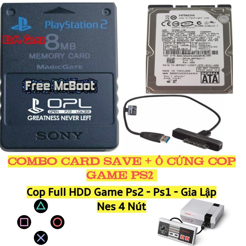 Thẻ nhớ PS2 32Mb - Cài FMCB theo yêu cầu - Save Game
