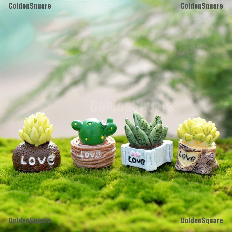 Set 4 Mô Hình Cây Cảnh Trang Trí Tiểu Cảnh Ferrari