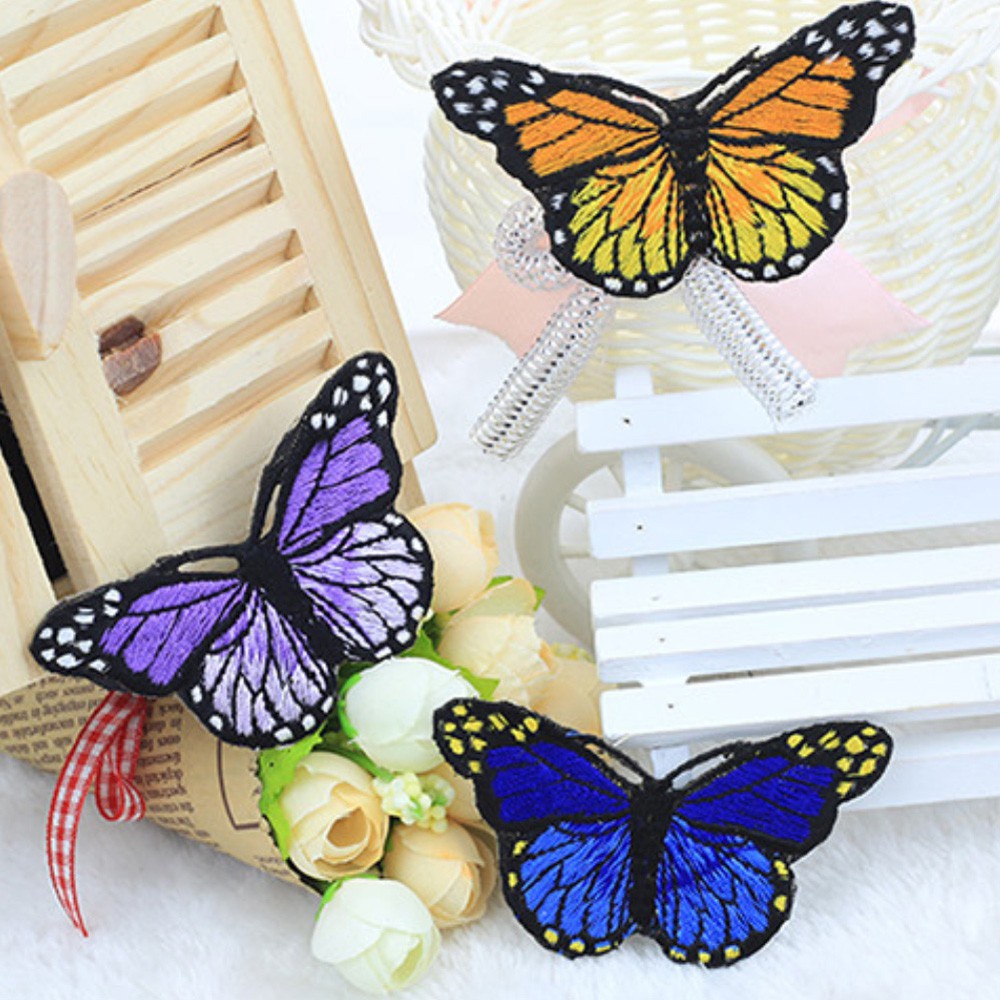 Miếng vá ủi thêu trang trí quần áo hình bướm dễ thương
