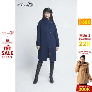 Áo khoác dạ nữ cổ cao dáng dài IVY moda MS 71 thumbnail