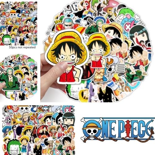 Sticker anime One Piece Dear Anime hình dán mũ bảo hiểm laptop điện thoại nhân vật luffy, zoro, nami...