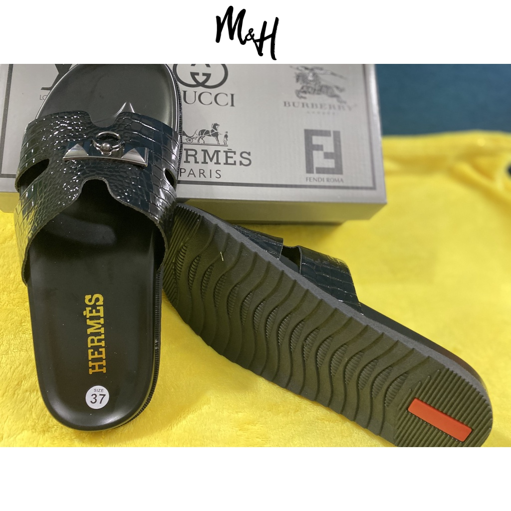 Dép Unisex Quai Ngang Chữ H Hai Màu Cao Cấp, Cực Êm & Bền