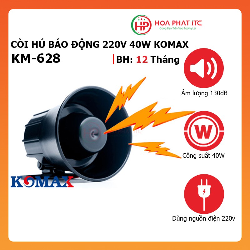 Còi hú Komax KM-628 dùng điện 220V