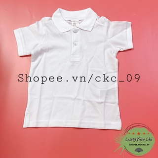 (Sẵn) Áo polo trắng HM UK/US bé trai trắng tinh