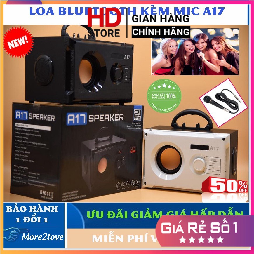 LOA KARAOKE BLUETOOTH, LOA BLUETOOTH TẶNG KÈM MIC HÁT KARAOKE A17 NHẠC CỰC HAY , HÁT CỰC ĐỈNH