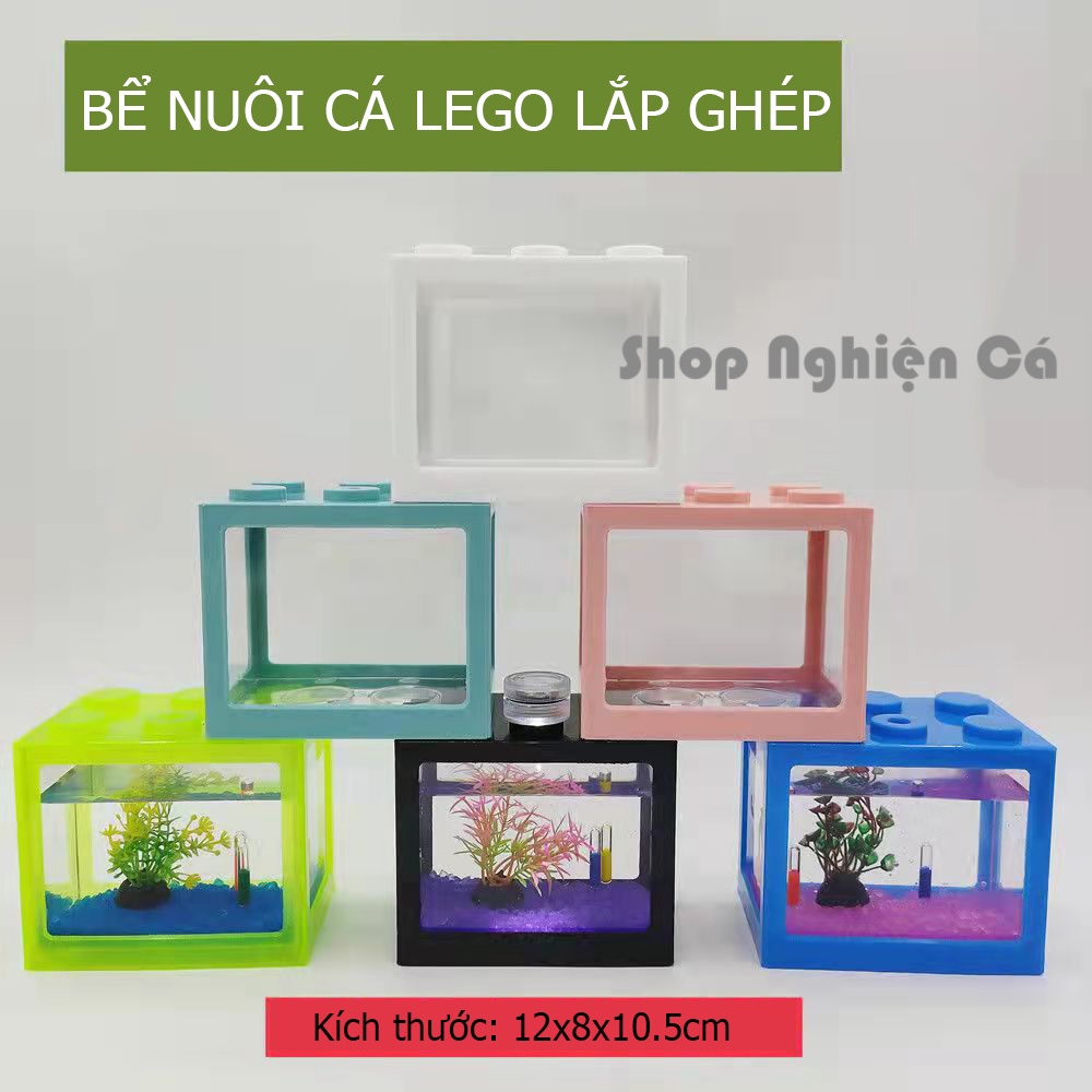 Bể nuôi cá betta mini lắp ghép Lego 12 x 8.0 x 10.5 cm