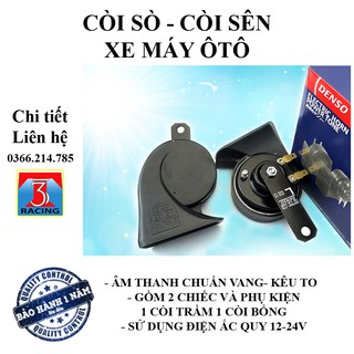2 CHIẾC Còi sò còi sên Denso hàng chuẩn kêu vang chất lượng tốt - hàng 1:1 - Còi Denso lắp oto xe máy - 3T Racing