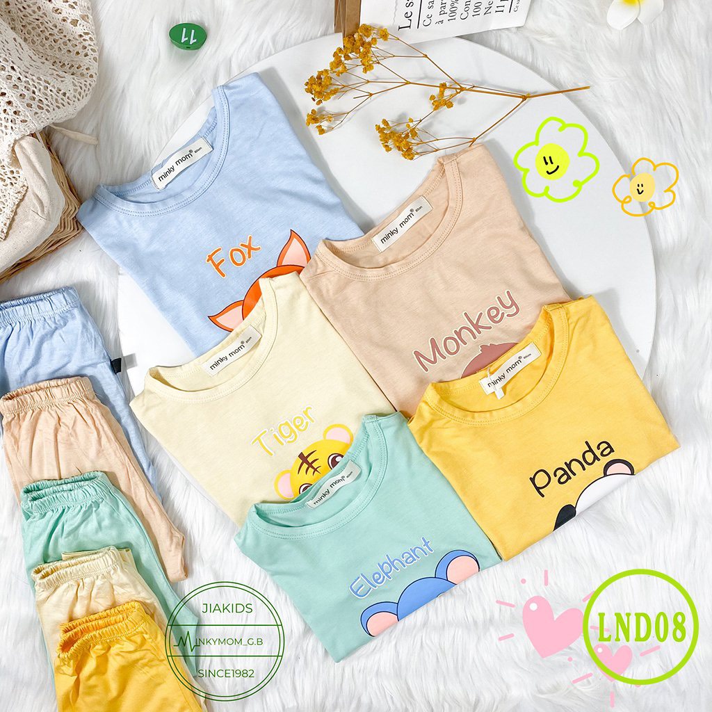 [LND08] Bộ Cộc Tay, Quần Dài Thun Lạnh MINKY MOM CÓ SIZE ĐẠI In Hình Dễ Thương Mềm Mịn Thoáng Mát, Hàng Chuẩn Đẹp Cho Bé