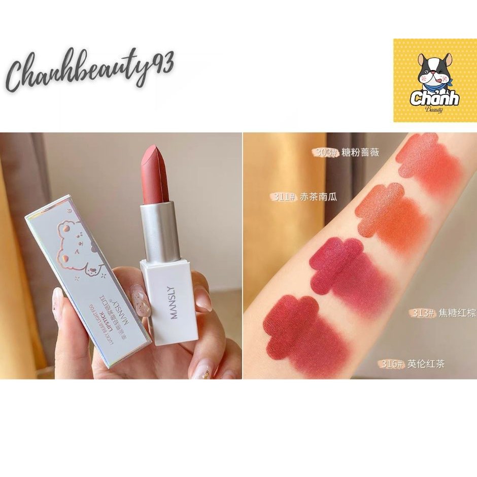 Son thỏi mịn lì Mansly Lucky Bear Light Fog Lipstick | BigBuy360 - bigbuy360.vn