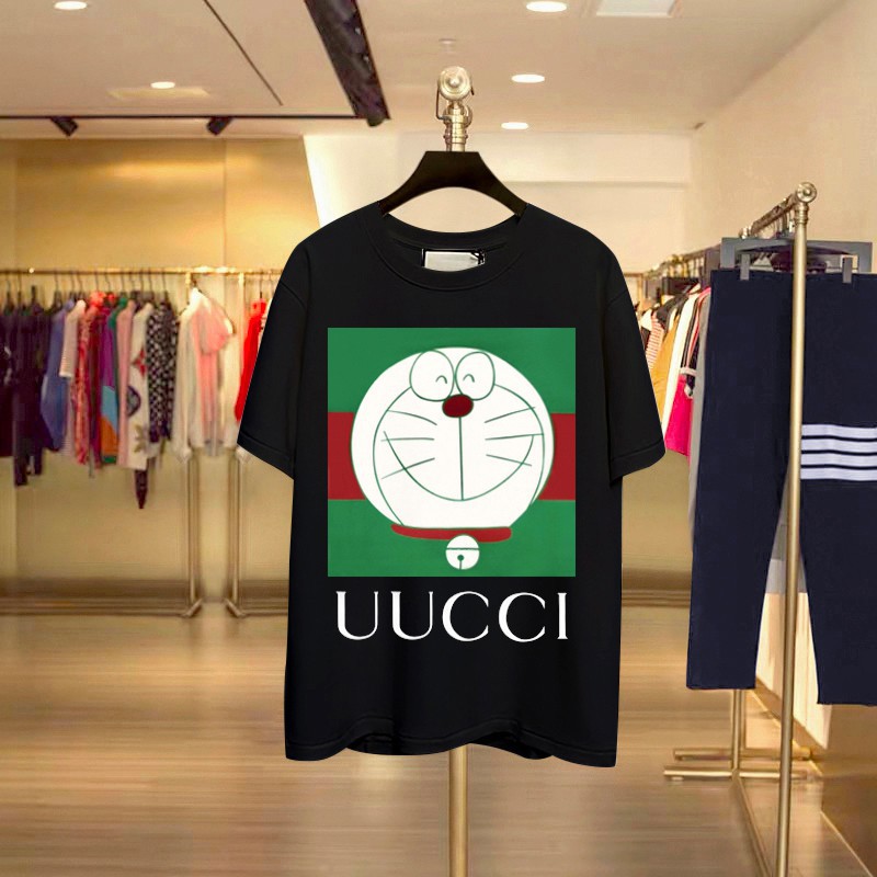 Áo Thun Ngắn Tay Họa Tiết Gucci Doraemon Trẻ Trung Dành Cho Nam Và Nữ