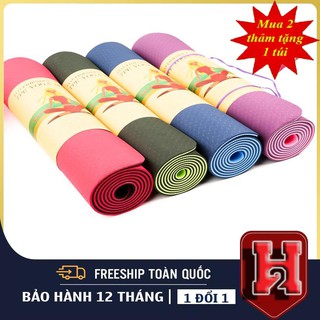 Thảm yoga 2 lớp không mùi❤️freeship❤️chống trượt