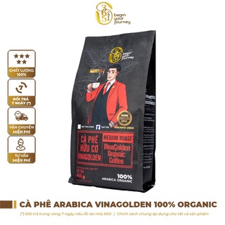 Cà phê arabica vinagolden 100% organic 365 cafe rang xay nguyên chất, pha phin, pha máy vgo365