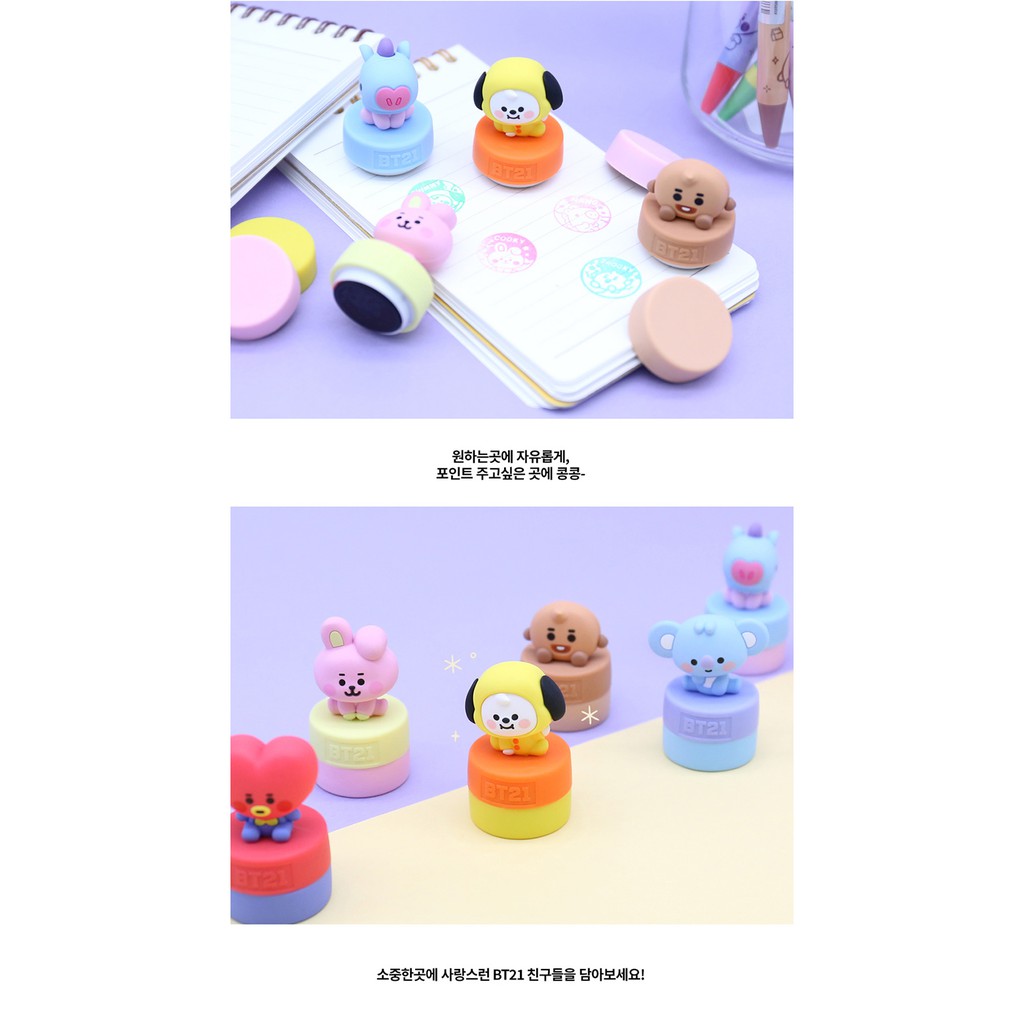 CON DẤU IN HÌNH NHÂN VẬT BT21 BABY FIGURE STAMP CHÍNH HÃNG WISDOM Beens Company