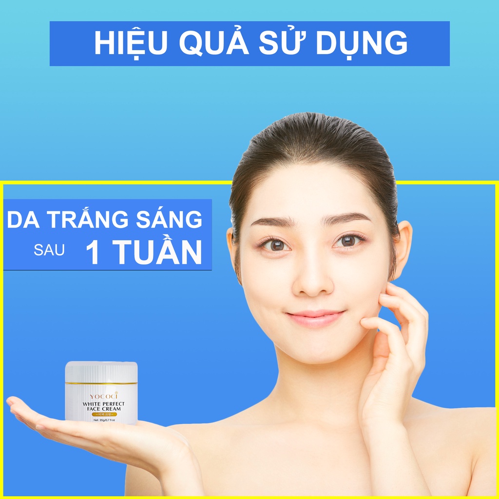 Combo chống nắng và dưỡng trắng da mặt Yococi gồm 1 kem chống nắng 50g & 1 kem face 20g