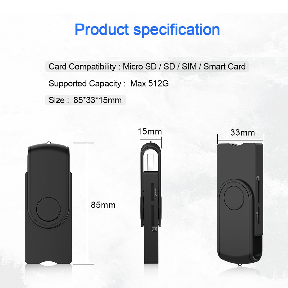 CHINK Adapter Card Reader Dni Citizen USB 3.0 2.0 ID Bank Connector SIM Cloner Electronic Tax EMV DNIE Micro SD TF Memory